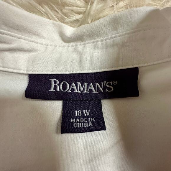 Roaman's Women's Plus Size Poplin Embroidered Swing Tunic Sz 18W - Picture 5 of 12